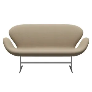 Fritz Hansen Swan™ Sofa 2 Seater, Silver Grey/Diablo Hessian