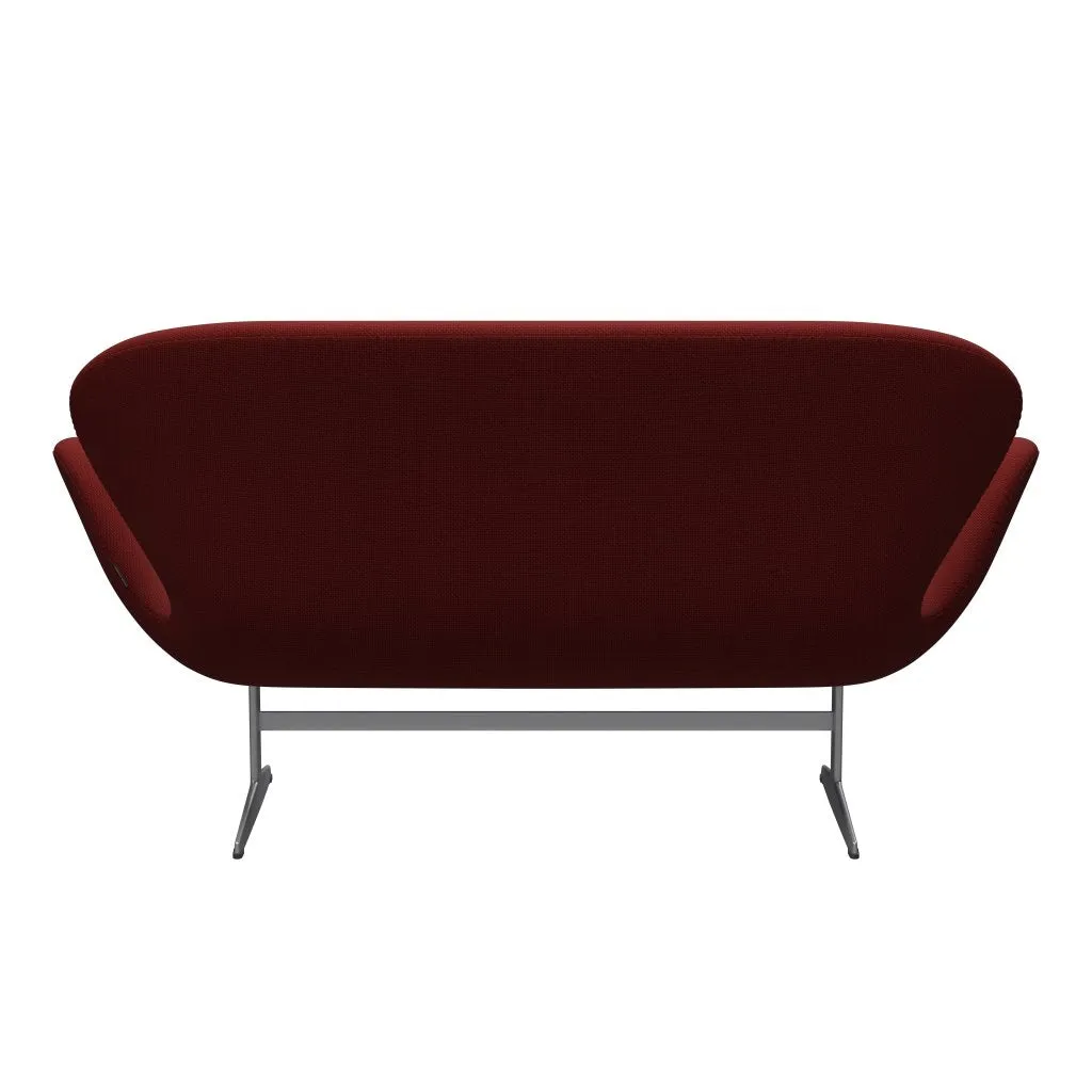 Fritz Hansen Swan™ Sofa 2 Seater, Silver Grey/Diablo Wine Red