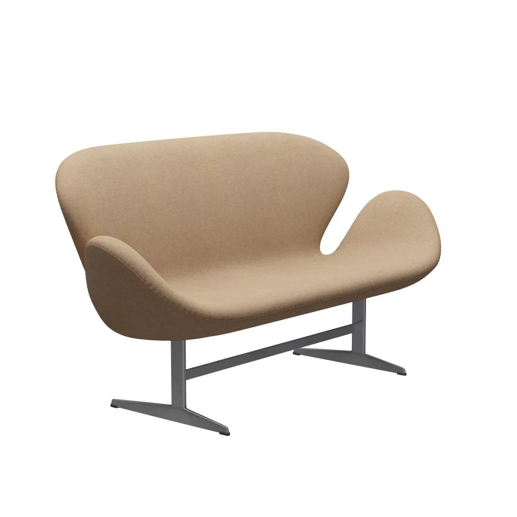 Fritz Hansen Swan™ Sofa 2 Seater, Silver Grey/Divina Md Cappuccino