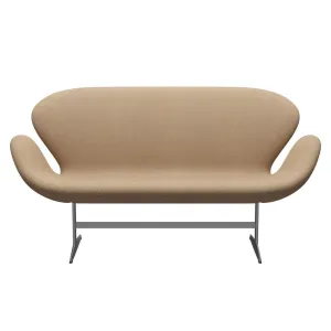 Fritz Hansen Swan™ Sofa 2 Seater, Silver Grey/Divina Md Cappuccino
