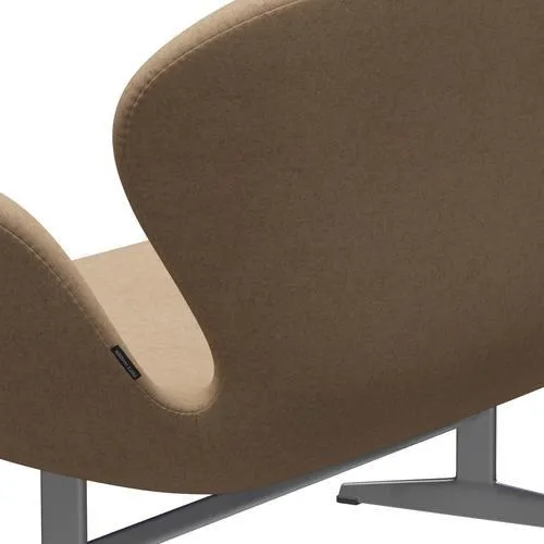 Fritz Hansen Swan™ Sofa 2 Seater, Silver Grey/Divina Md Cappuccino