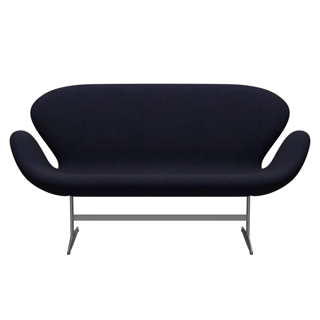 Fritz Hansen Swan™ Sofa 2 Seater, Silver Grey/Divina Md Navy Dark