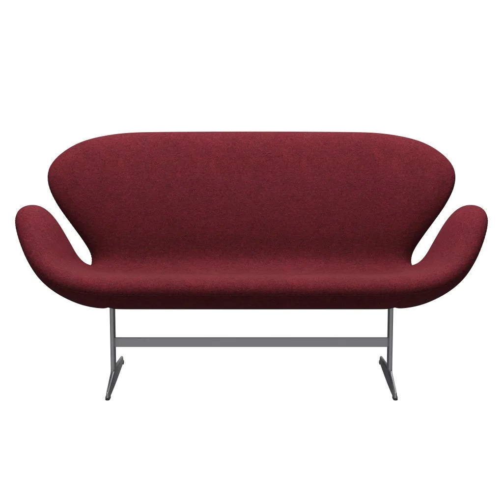 Fritz Hansen Swan™ Sofa 2 Seater, Silver Grey/Divina Md Raspberry