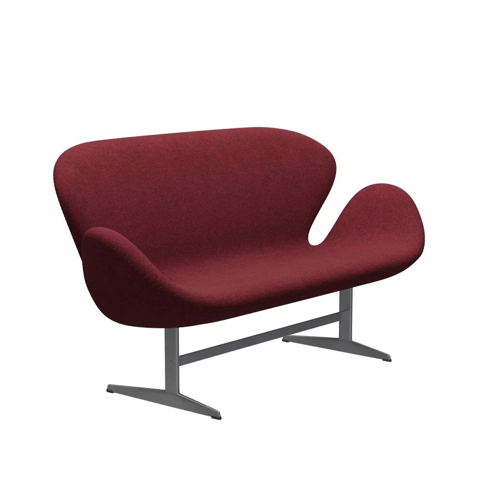 Fritz Hansen Swan™ Sofa 2 Seater, Silver Grey/Divina Md Raspberry