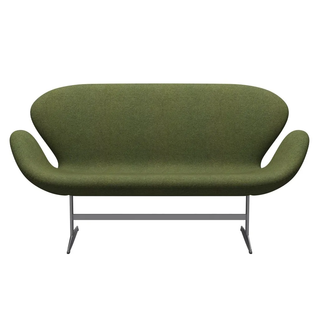 Fritz Hansen Swan™ Sofa 2 Seater, Silver Grey/Divina Md Wintergreen
