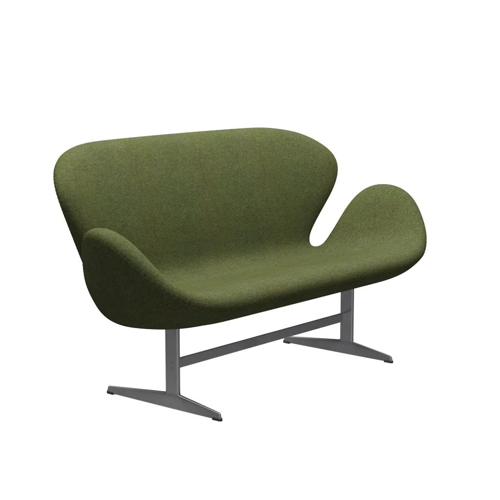 Fritz Hansen Swan™ Sofa 2 Seater, Silver Grey/Divina Md Wintergreen
