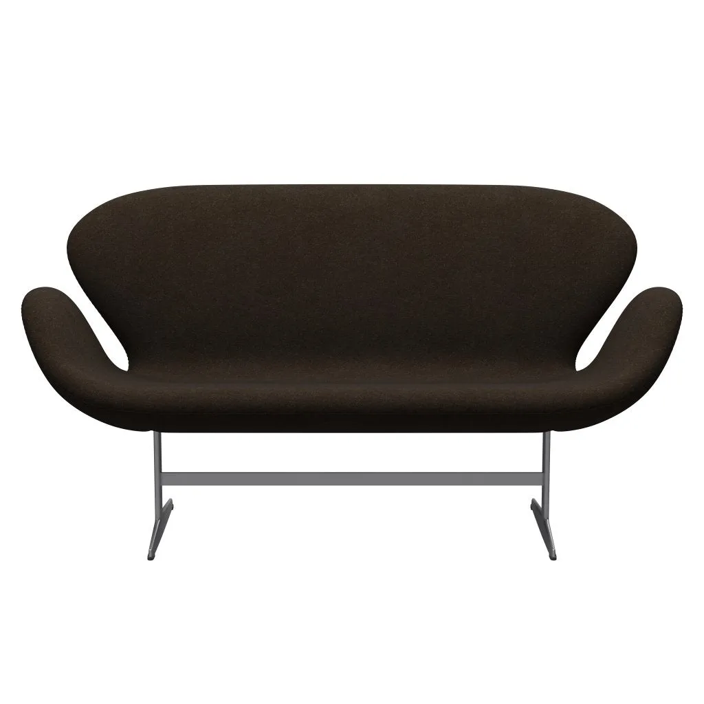 Fritz Hansen Swan™ Sofa 2 Seater, Silver Grey/Divina Melange Dark Brown