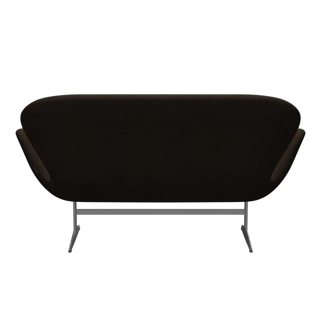 Fritz Hansen Swan™ Sofa 2 Seater, Silver Grey/Divina Melange Dark Brown