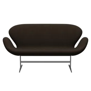 Fritz Hansen Swan™ Sofa 2 Seater, Silver Grey/Divina Melange Dark Brown