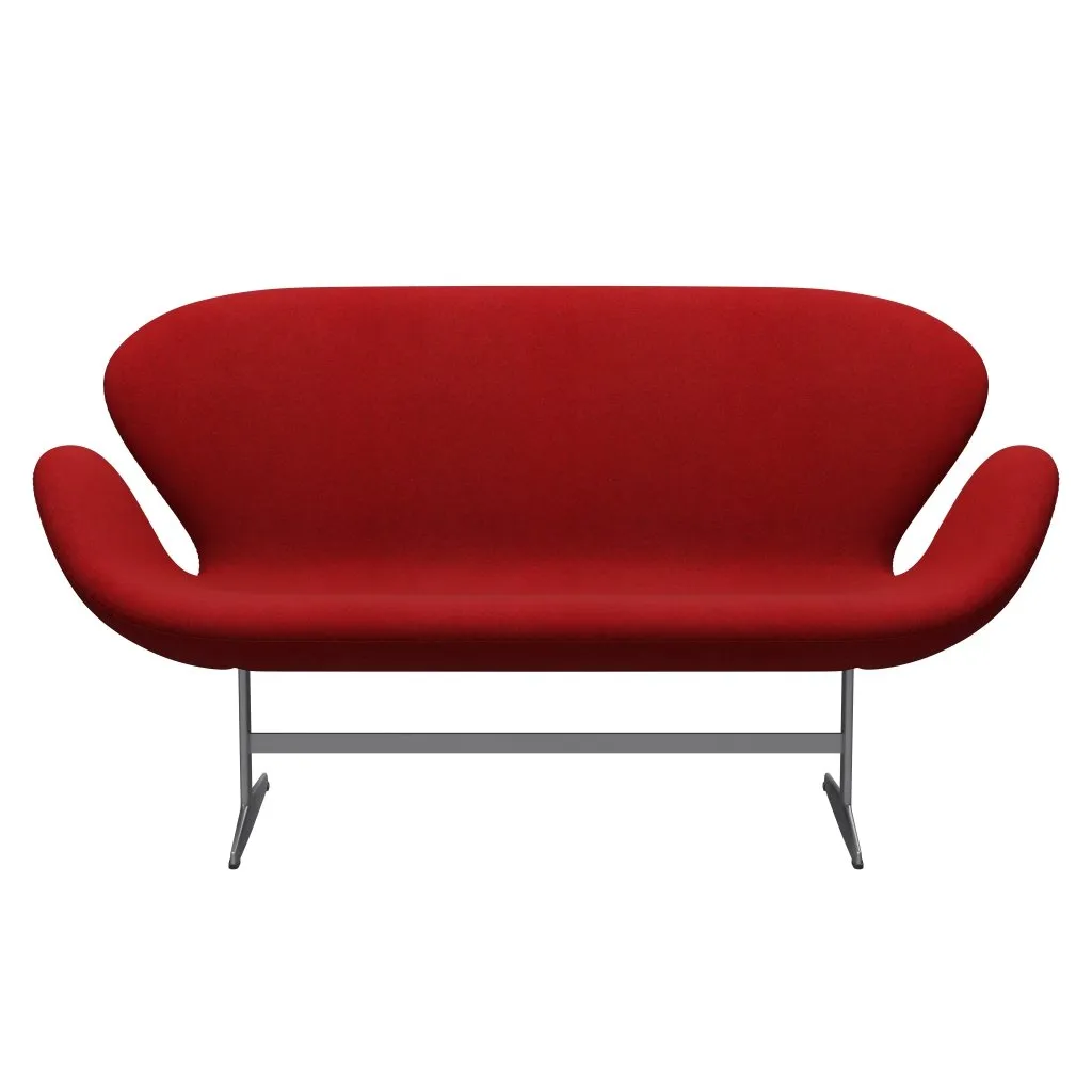 Fritz Hansen Swan™ Sofa 2 Seater, Silver Grey/Divina Melange Deep Red