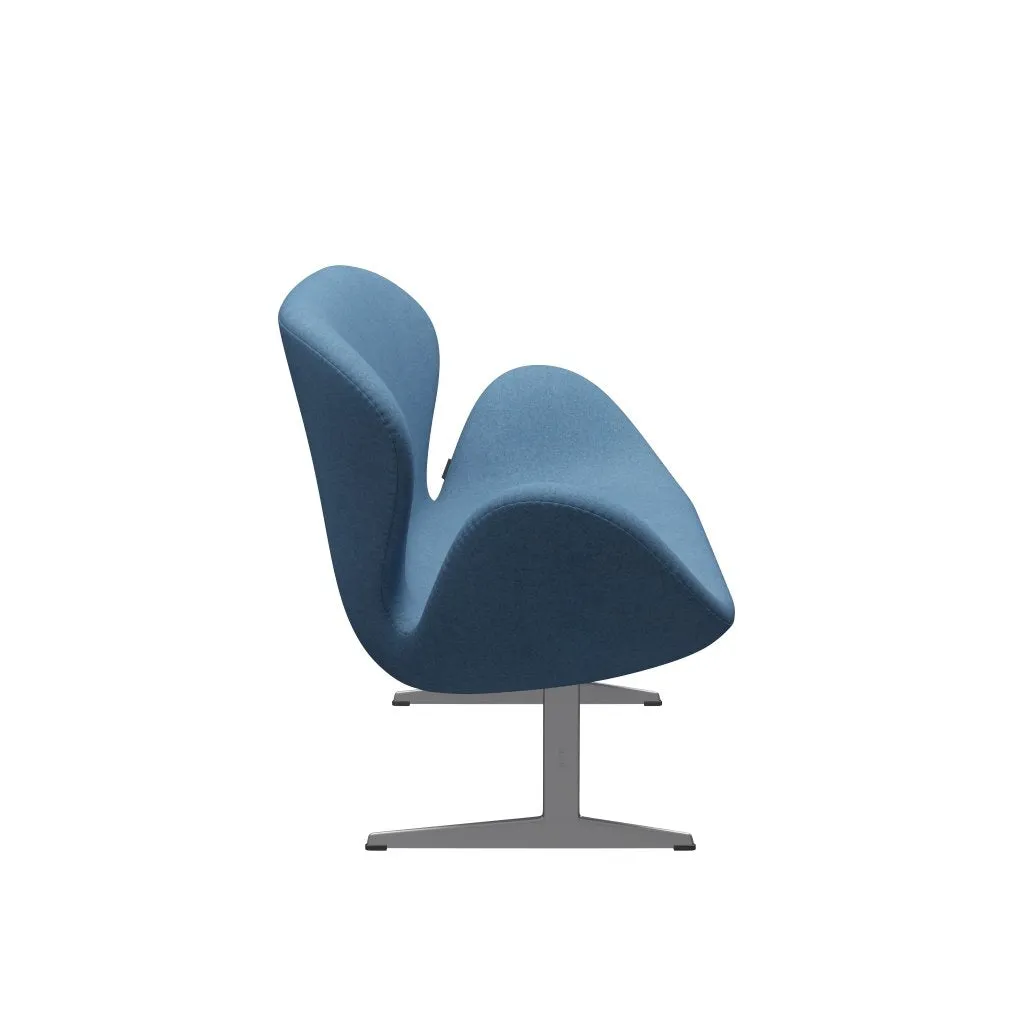 Fritz Hansen Swan™ Sofa 2 Seater, Silver Grey/Divina Melange Light Blue