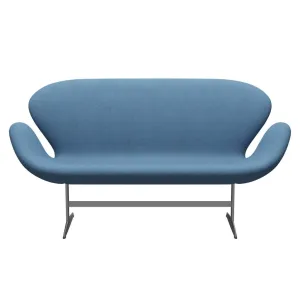 Fritz Hansen Swan™ Sofa 2 Seater, Silver Grey/Divina Melange Light Blue