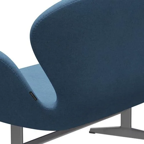 Fritz Hansen Swan™ Sofa 2 Seater, Silver Grey/Divina Melange Light Blue