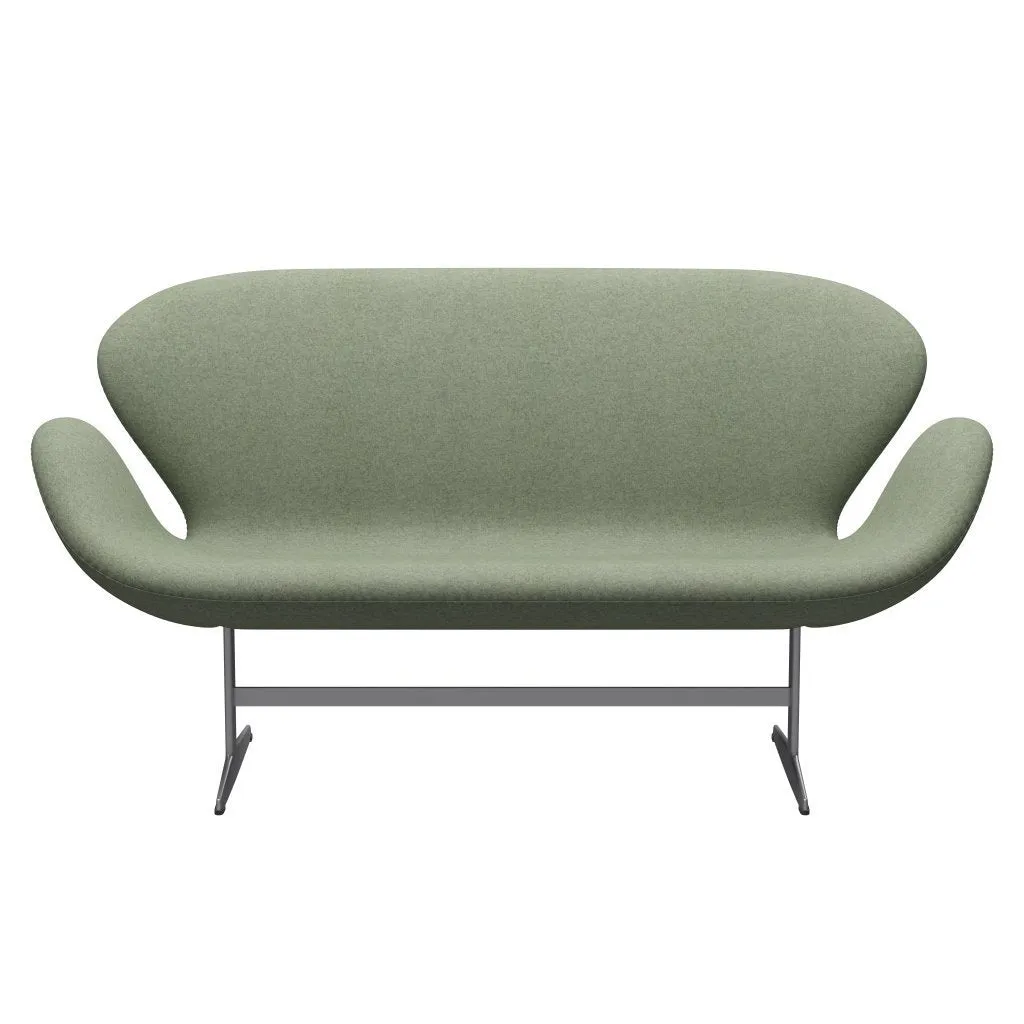 Fritz Hansen Swan™ Sofa 2 Seater, Silver Grey/Divina Melange Light Green