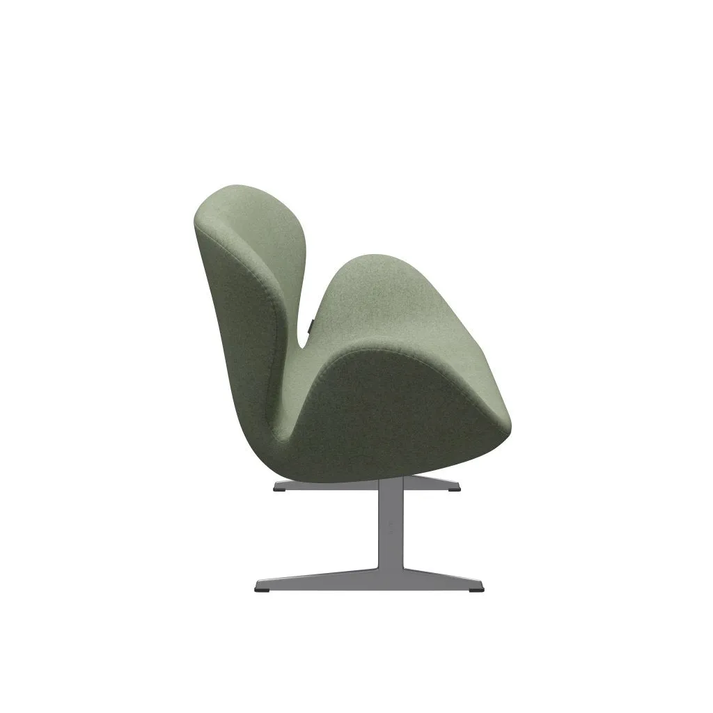 Fritz Hansen Swan™ Sofa 2 Seater, Silver Grey/Divina Melange Light Green