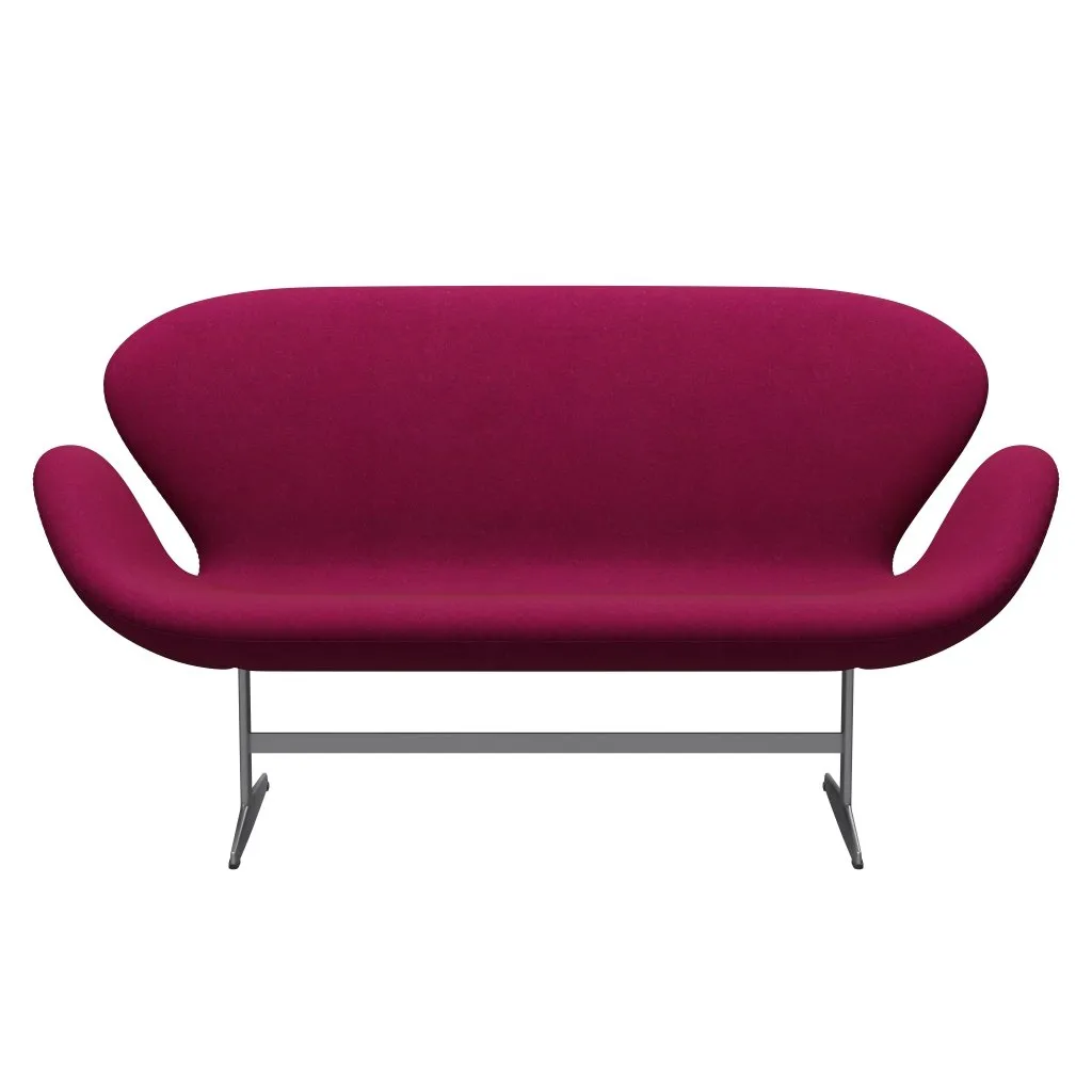 Fritz Hansen Swan™ Sofa 2 Seater, Silver Grey/Divina Melange Lipstick Pink
