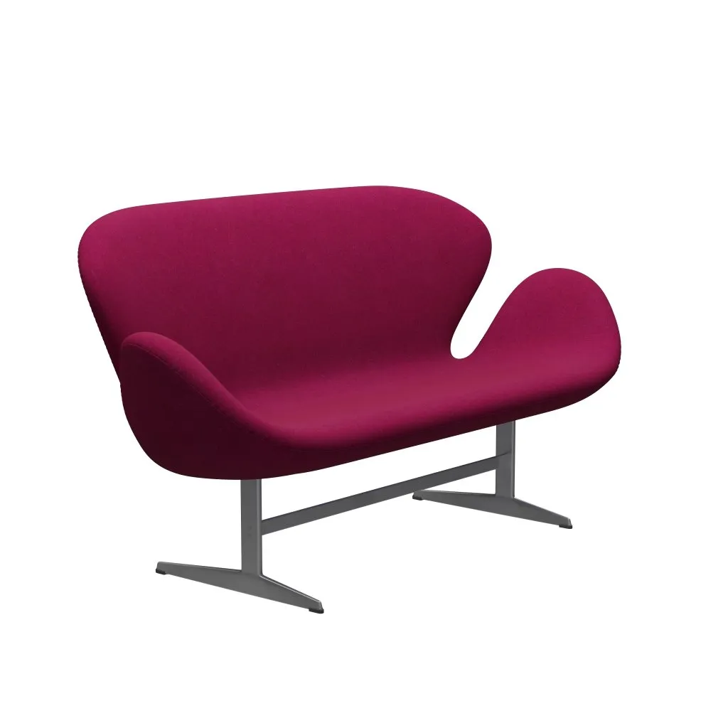 Fritz Hansen Swan™ Sofa 2 Seater, Silver Grey/Divina Melange Lipstick Pink
