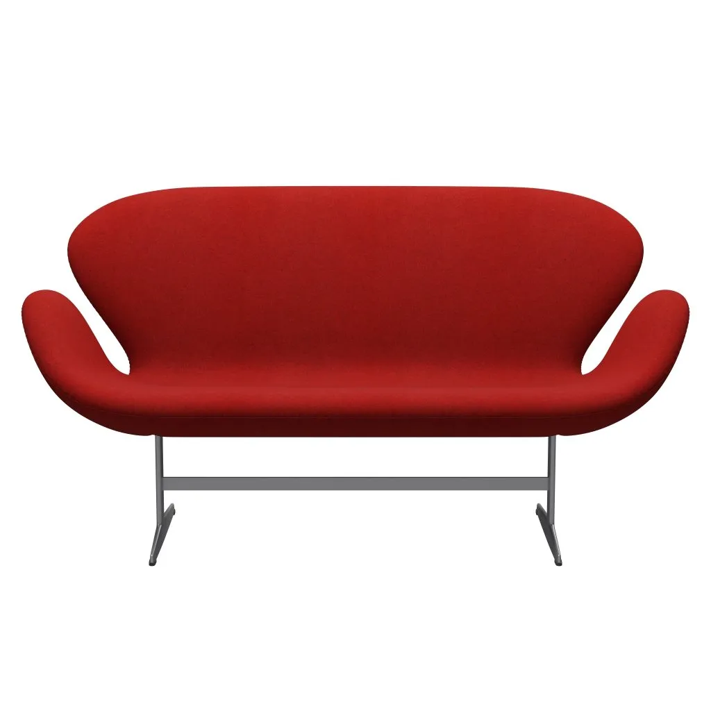 Fritz Hansen Swan™ Sofa 2 Seater, Silver Grey/Divina Melange Red