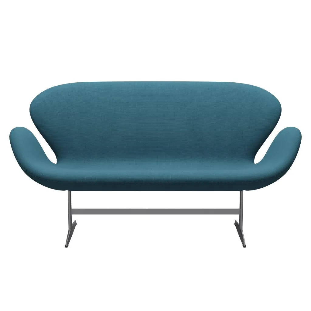 Fritz Hansen Swan™ Sofa 2 Seater, Silver Grey/Fame Blue Green