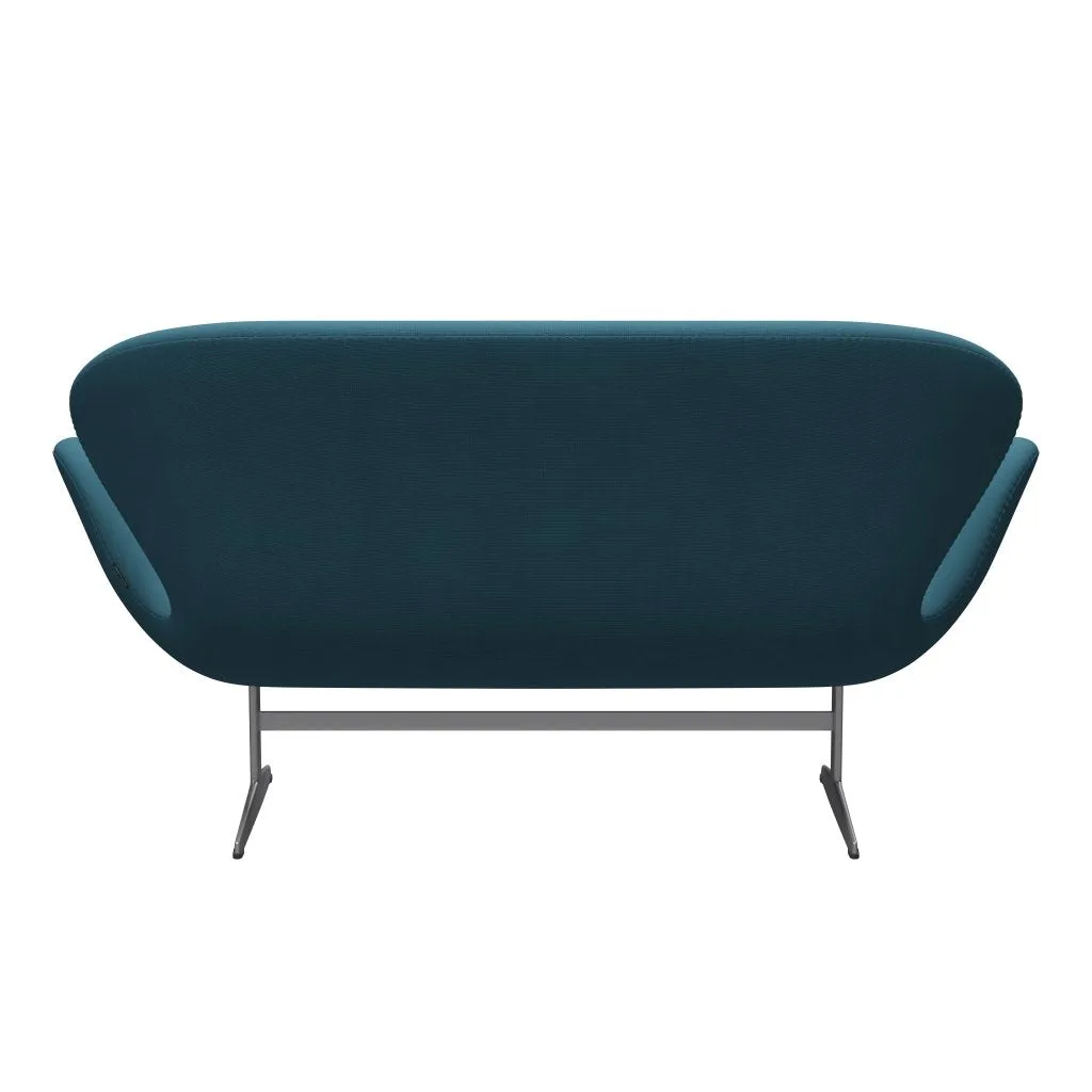Fritz Hansen Swan™ Sofa 2 Seater, Silver Grey/Fame Blue Green