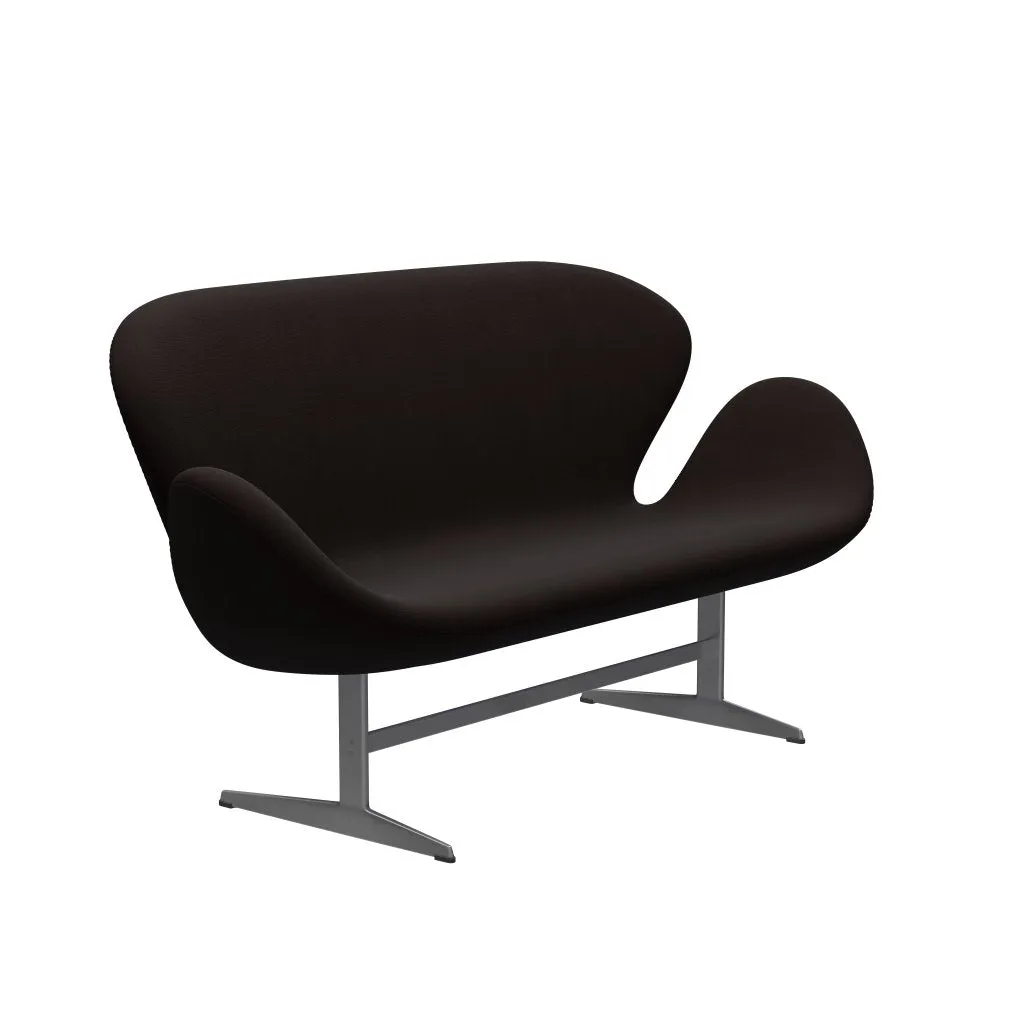 Fritz Hansen Swan™ Sofa 2 Seater, Silver Grey/Fame Dark Brown