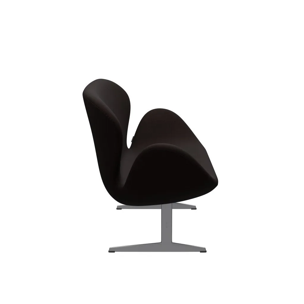 Fritz Hansen Swan™ Sofa 2 Seater, Silver Grey/Fame Dark Brown