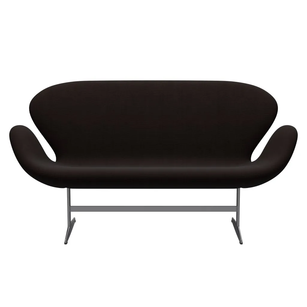 Fritz Hansen Swan™ Sofa 2 Seater, Silver Grey/Fame Dark Brown
