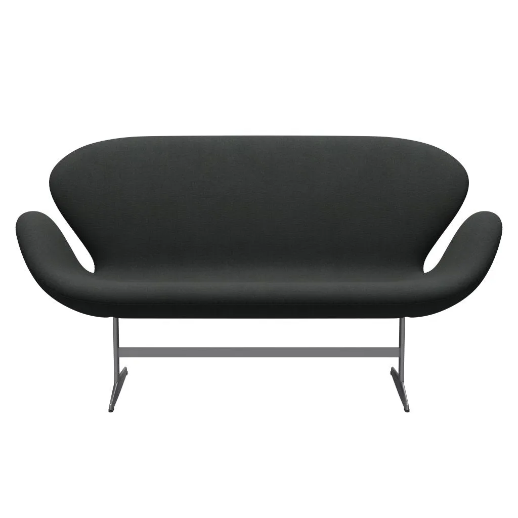 Fritz Hansen Swan™ Sofa 2 Seater, Silver Grey/Fiord Charcoal Grey