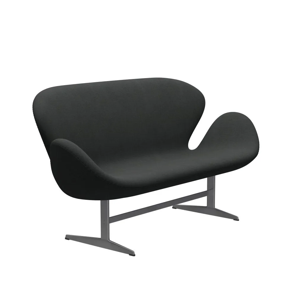 Fritz Hansen Swan™ Sofa 2 Seater, Silver Grey/Fiord Charcoal Grey