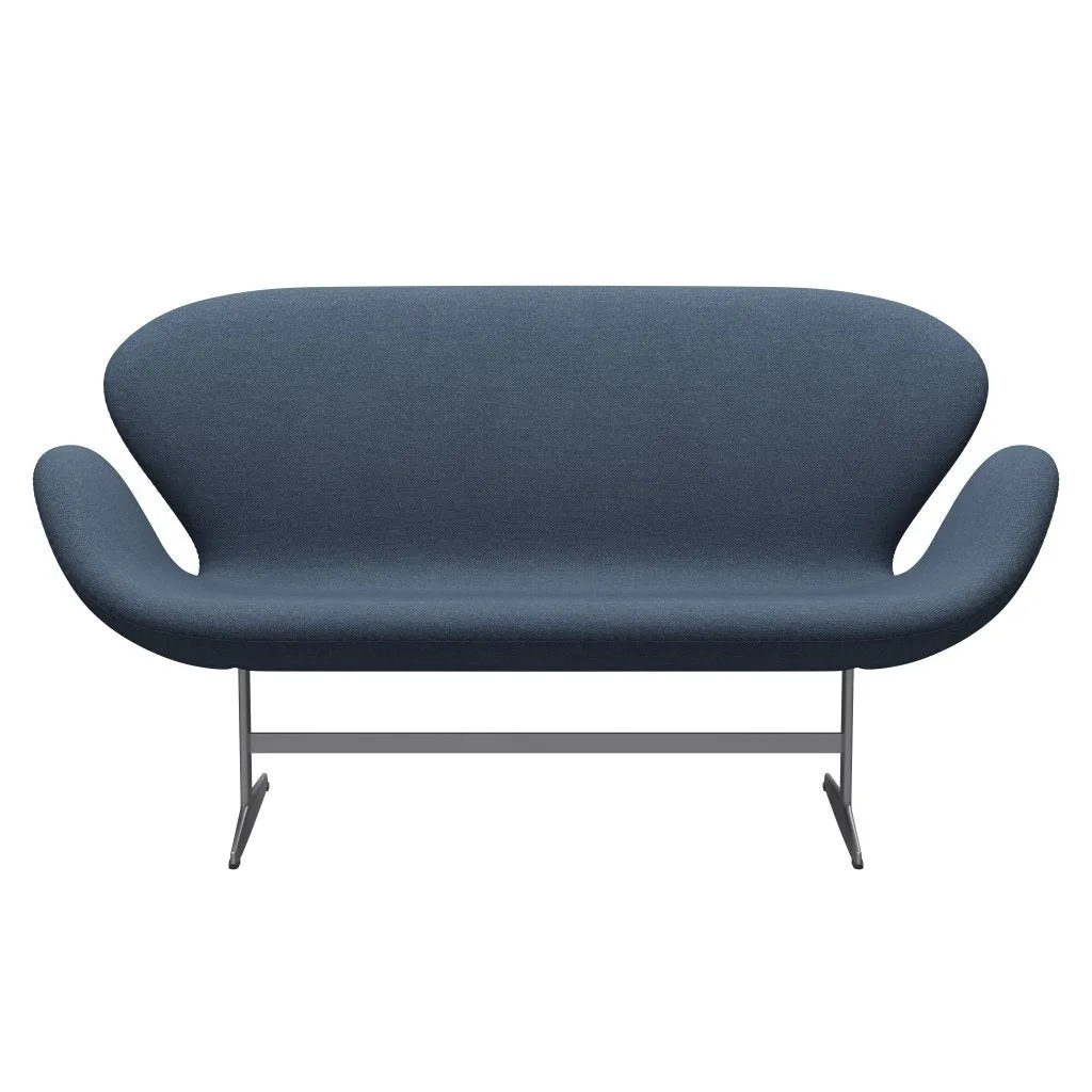 Fritz Hansen Swan™ Sofa 2 Seater, Silver Grey/Fiord Dark Construction/Grey