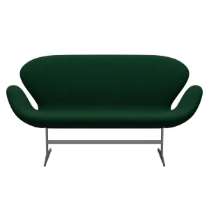Fritz Hansen Swan™ Sofa 2 Seater, Silver Grey/Hallingdal Bottle Green