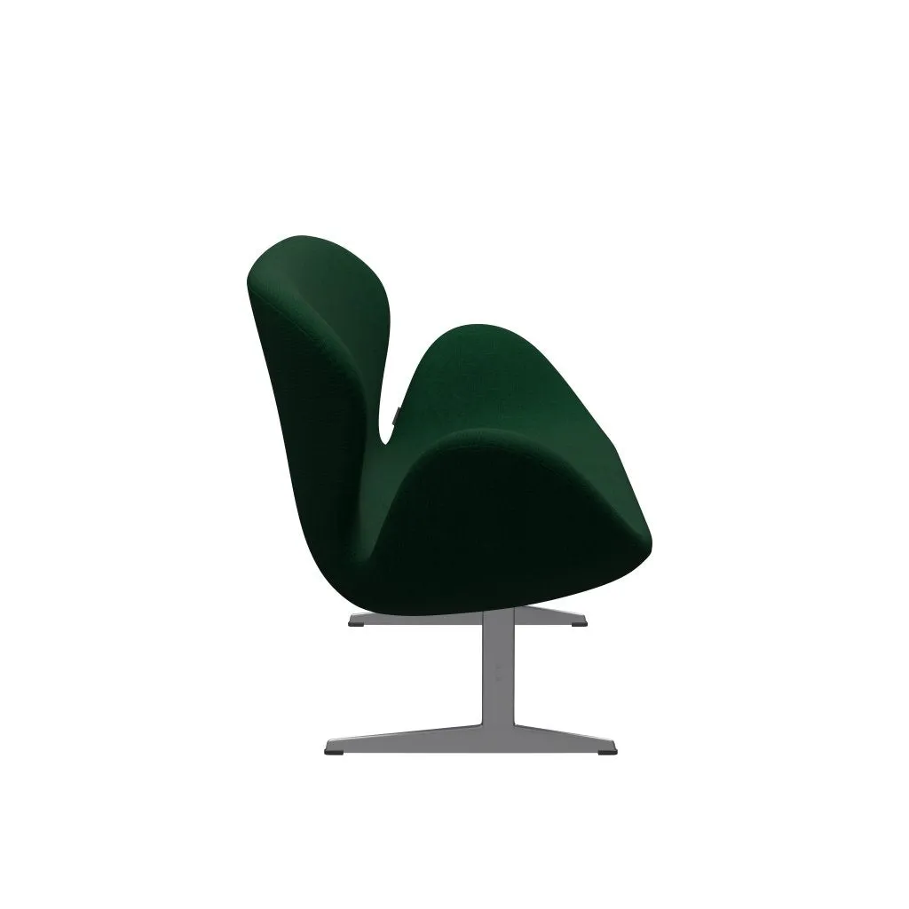 Fritz Hansen Swan™ Sofa 2 Seater, Silver Grey/Hallingdal Bottle Green