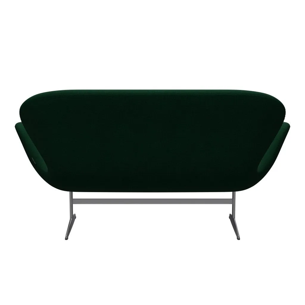 Fritz Hansen Swan™ Sofa 2 Seater, Silver Grey/Hallingdal Bottle Green