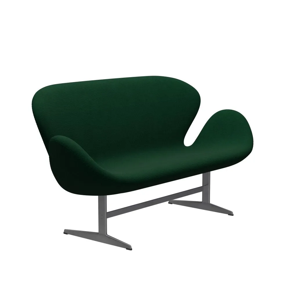 Fritz Hansen Swan™ Sofa 2 Seater, Silver Grey/Hallingdal Bottle Green