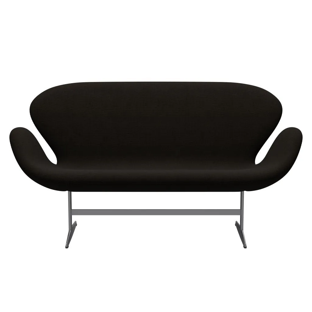 Fritz Hansen Swan™ Sofa 2 Seater, Silver Grey/Hallingdal Dark Brown