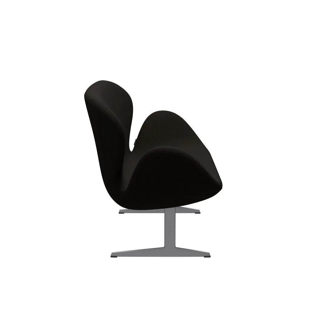 Fritz Hansen Swan™ Sofa 2 Seater, Silver Grey/Hallingdal Dark Brown