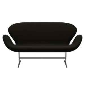 Fritz Hansen Swan™ Sofa 2 Seater, Silver Grey/Hallingdal Dark Brown