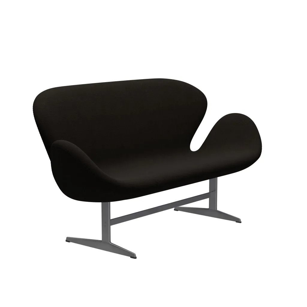 Fritz Hansen Swan™ Sofa 2 Seater, Silver Grey/Hallingdal Dark Brown