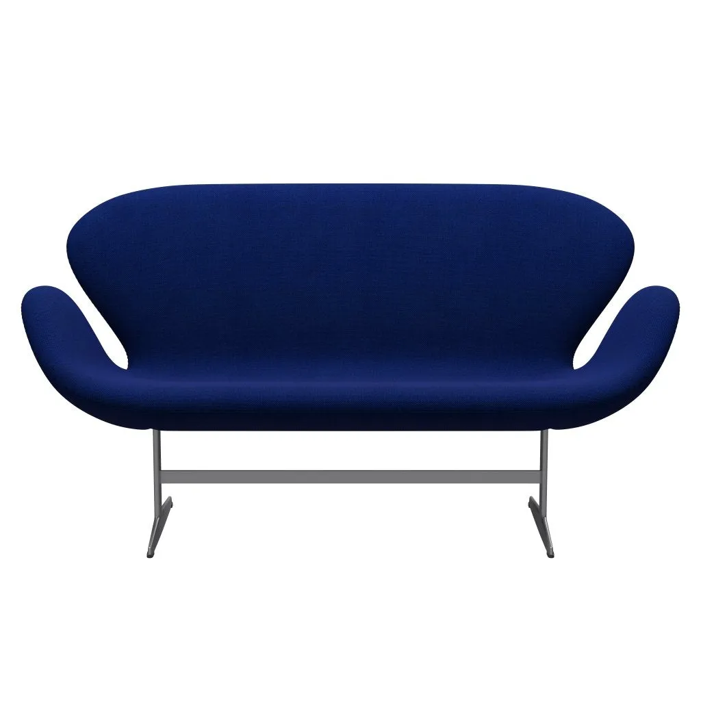 Fritz Hansen Swan™ Sofa 2 Seater, Silver Grey/Hallingdal Sea Blue