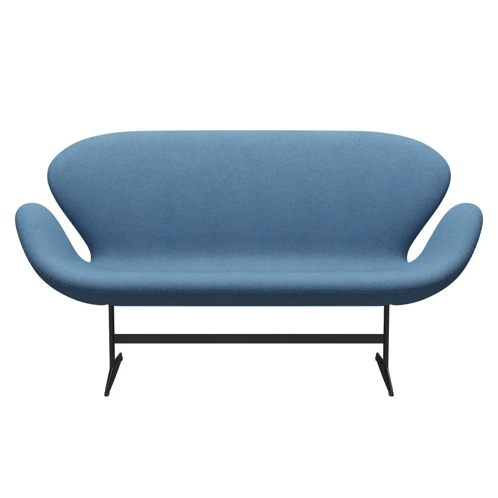 Fritz Hansen Swan™ Sofa 2 Seater, Warm Graphite/Divina Melange Light Blue
