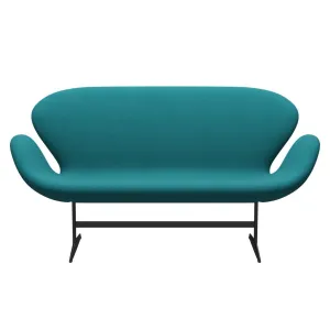 Fritz Hansen Swan™ Sofa 2 Seater, Warm Graphite/Fame Green Turquoise
