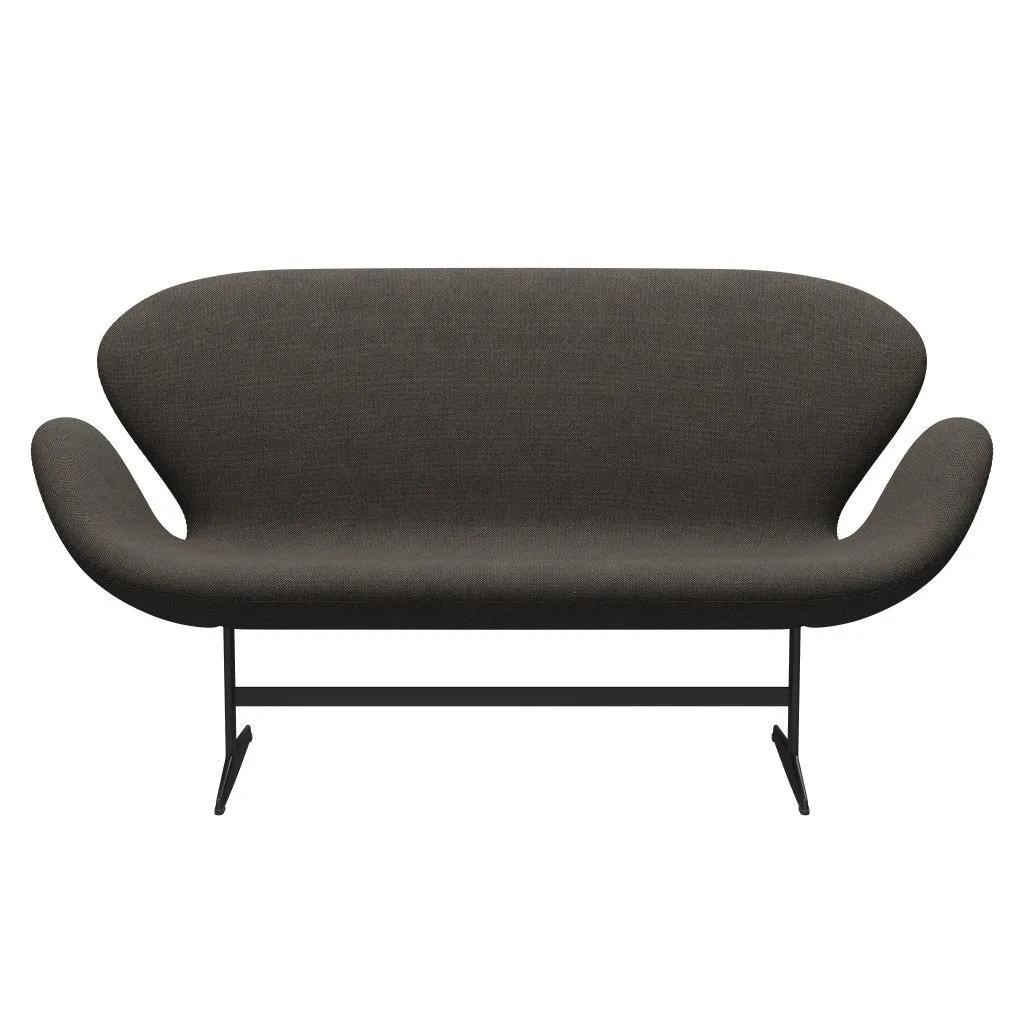 Fritz Hansen Swan™ Sofa 2 Seater, Warm Graphite/Hallingdal Charcoal Light