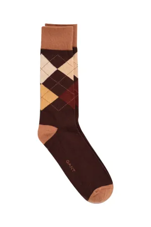 Gant D1 Argyle Socks Rich Brown