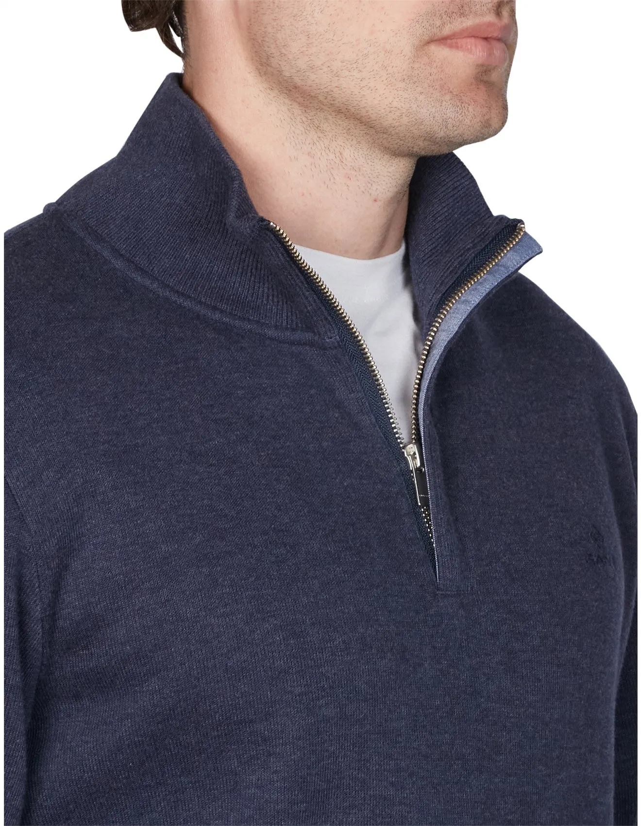 Gant D1. Sacker Rib Half Zip Dark Indigo