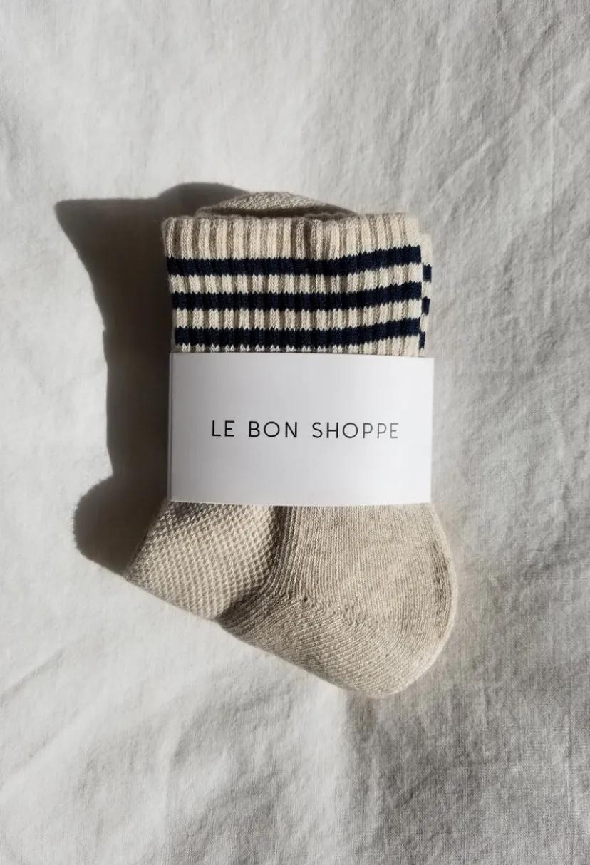 GIRLFRIEND SOCKS - D.GREY STRIPE
