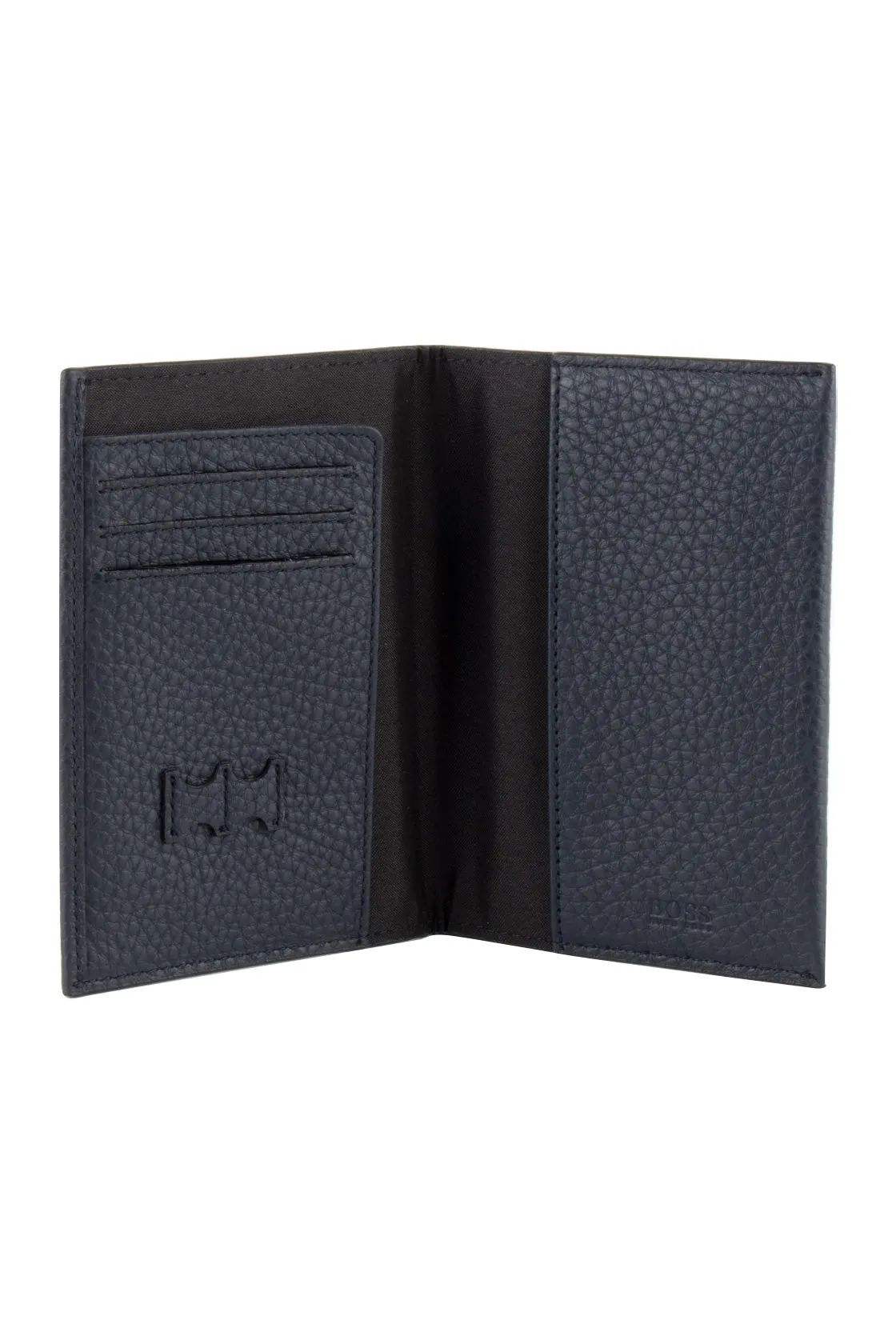 Hugo Boss Crosstown Passport Leather Wallet Navy