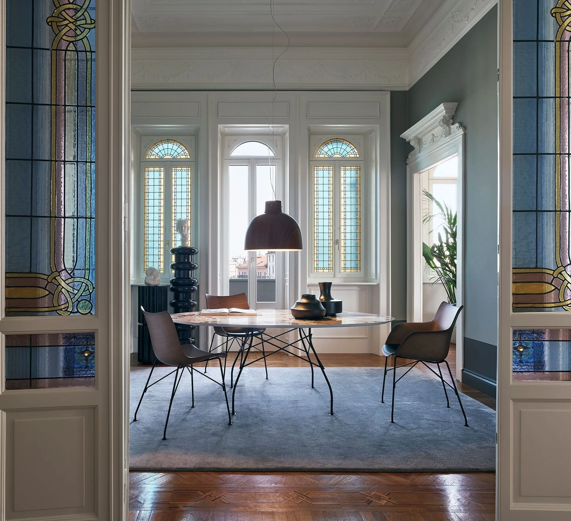 Kartell Bellissima Wood Suspension Lamp