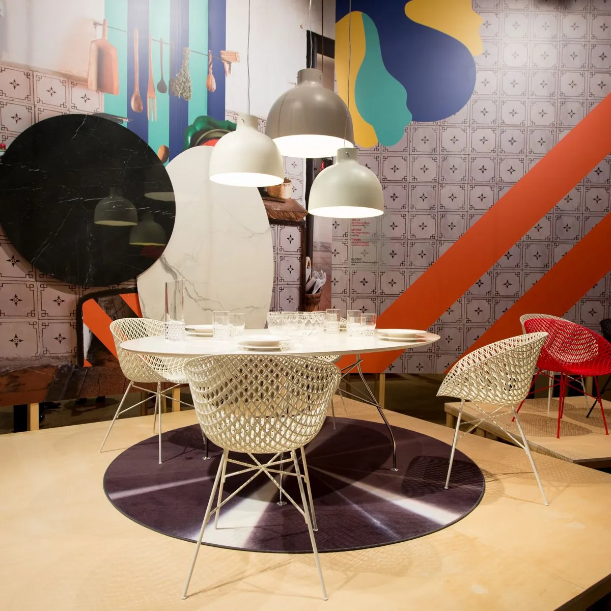 Kartell Bellissima Wood Suspension Lamp
