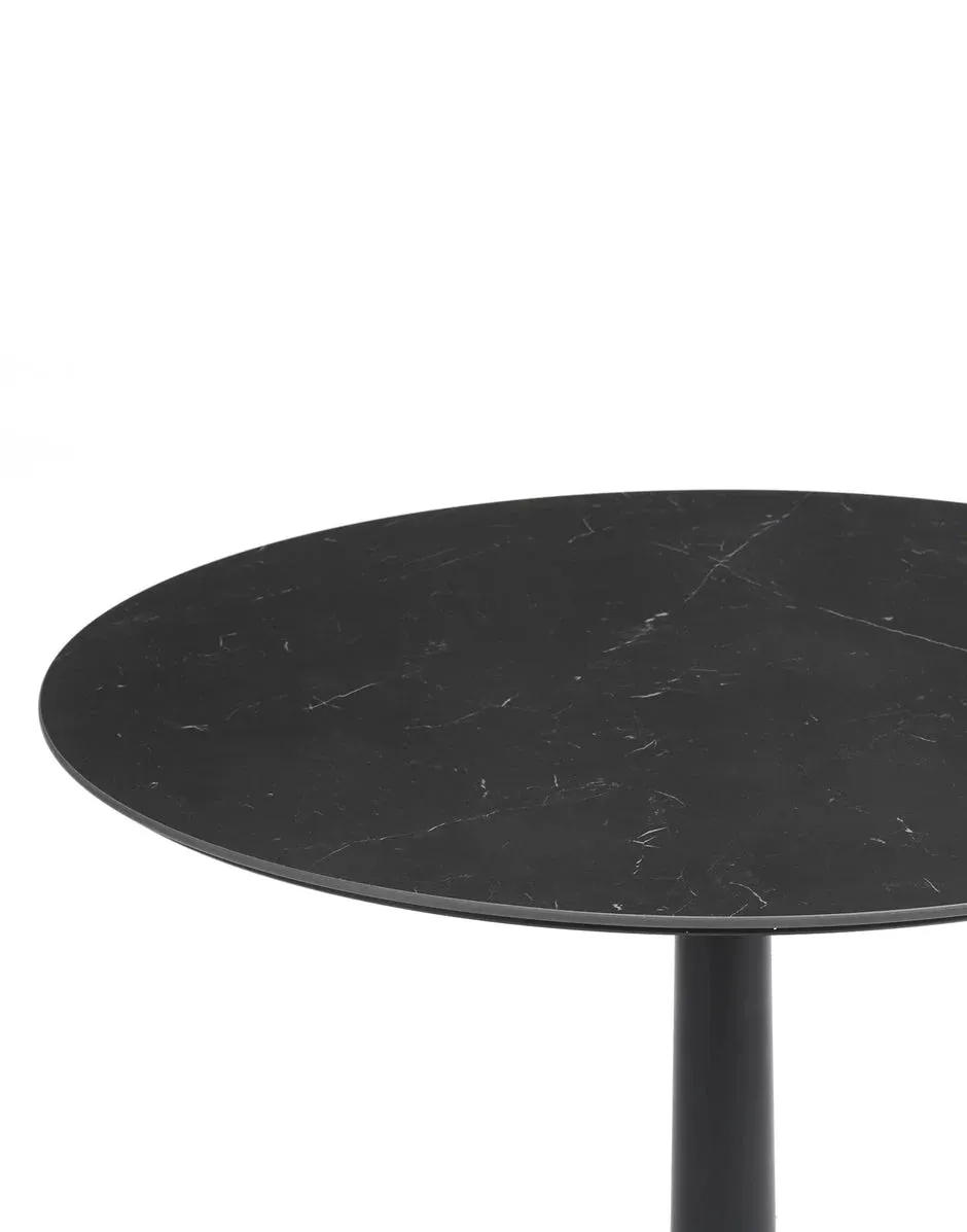 Kartell Multiplo Table Round With Star Base Marble ⌀78 Cm, Black