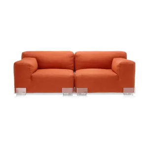 Kartell Plastics Duo 2 Seater Sofa Dx Cotton, Orange